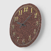 工具付き革 ラージ壁時計 (傾斜)