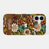 工具付き革 iPhone 16ケース (裏面横)