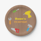 工具工房少年誕生日パーティー用品 ペーパープレート (正面)