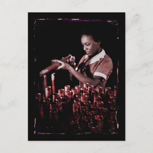 工場での軍需品のチェック ポストカード (正面)