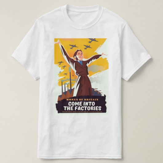 工場へ来たまえ Tシャツ (デザイン正面)