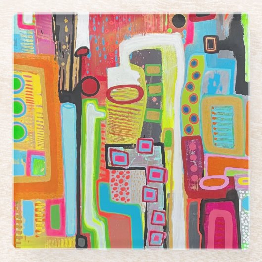 工場作業用ガラスコースター ガラスコースター (正面)