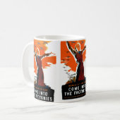 工場来に入る コーヒーマグカップ (正面左)