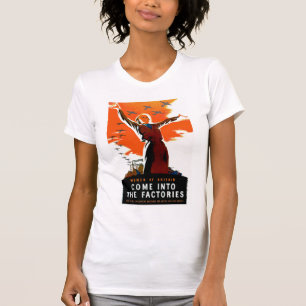 工場来に入る Tシャツ