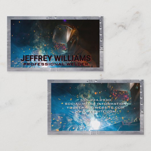 工場溶接機の製作 名刺 (正面/裏面)