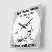 工場、事務所又は産業洗浄会社 スクエア壁時計 (傾斜)