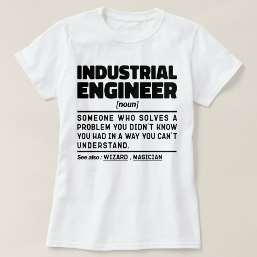 工業技術者名詞人皮肉ことわざ Tシャツ (デザイン正面)