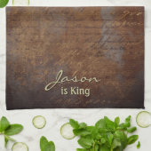 工業用グランジスチームパンクスタイル茶カスタム色 キッチンタオル (折り畳み)