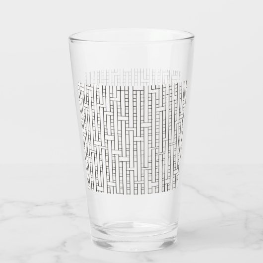 工業用グリッドモダン – バウハウス幾何学模様 タンブラーグラス (裏面)
