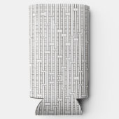 工業用グリッド – 白黒ジオメトモダンリ スリム缶クーラー (裏面)