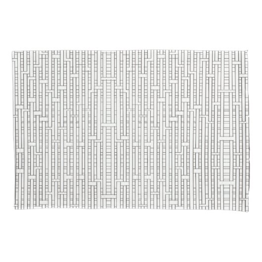 工業用グリッド – 白黒ミニマルモダンリスト 枕カバー (正面)