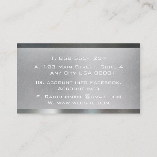 工業用グリップ金属ステンレス鋼 名刺 (裏面)