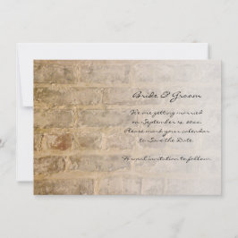 工業用シックなレンガのフェードウェディング日付を保存 招待状