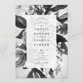 工業用シックエレガントフローラ結婚ズ 招待状