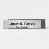 工業用スタイルパーソナライズされた光ダイヤモンドプレート デスクネームプレート (正面)