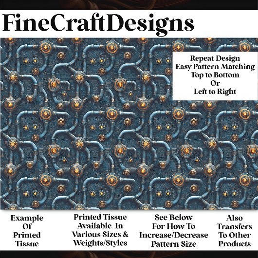 工業用スチームパンクパイプパターンBM2デコページ 薄葉紙