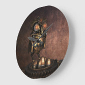 工業用スチームパンクフクロウ及び卵 ラージ壁時計 (傾斜)