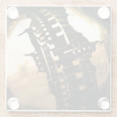 工業用スチームパンク ガラスコースター (裏面)