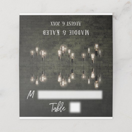 工業用ブリックエジソンライトカジュアルタイポグラフィ プレイスカード (外部開封)