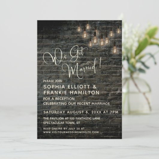 工業用ブリックヴィンテージライト得、我々結婚した 招待状 (スタンド正面)
