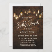 工業用ブリックEdison Lightsブライダルシャワー 招待状 (正面)