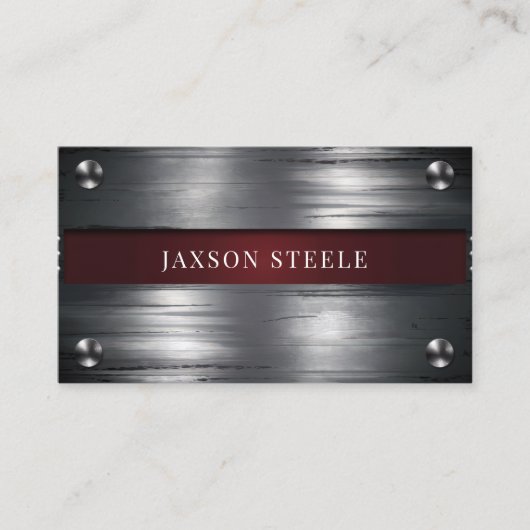 工業用メタルとブルゴーニュのアクセント 名刺 (正面)