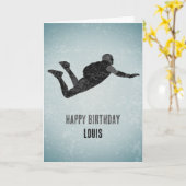 工業用メタルルックのスカイダイバーカスタムオス カード (黄色い花)