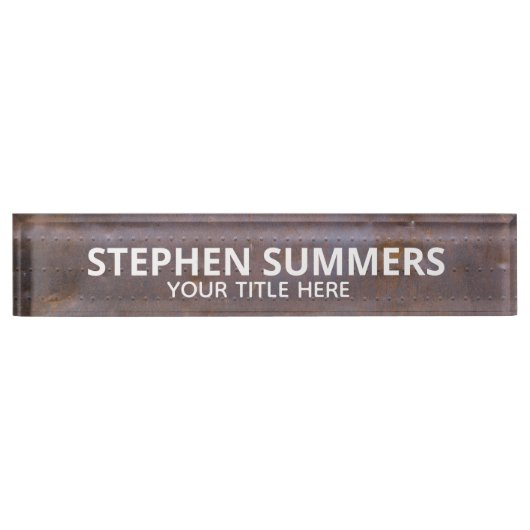 工業用メタルルックテクスチャ デスクネームプレート (正面)