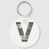 工業用メタルレターVキーチェーン キーホルダー (裏面)