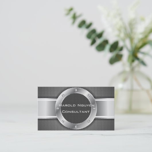 工業用メッシュ金属ステンレス鋼 名刺 (スタンド正面)