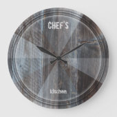 工業用モダン木材切削盤壁時計 ラージ壁時計 (正面)