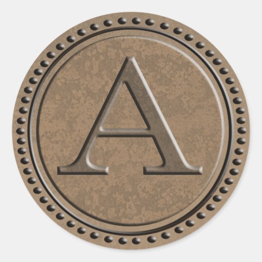 工業用モノグラム文字A ラウンドシール (正面)