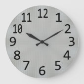 工業用ルッククロック用シルバーメタリック ラージ壁時計 (正面)