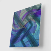 工業用横置き抽象芸術時計 スクエア壁時計 (傾斜)