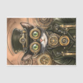 工業用真鍮スチームパンクキャット子猫AB7デクページ 薄葉紙 (正面)