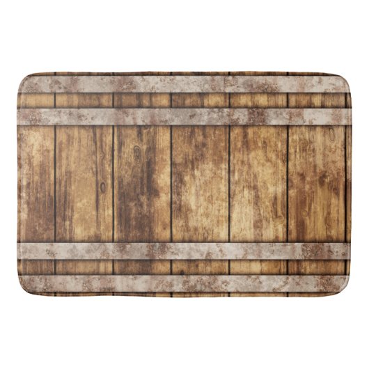 工業用素朴木材ワインバレル バスマット (正面)