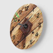 工業用素朴木材 ラージ壁時計 (傾斜)