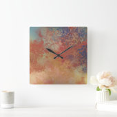 工業用素朴金インスパイア属芸術 スクエア壁時計 (ホーム)