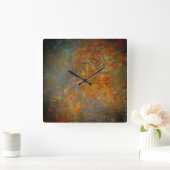 工業用素朴錆びた銅インスパイア芸術 スクエア壁時計 (ホーム)