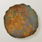 工業用素朴錆びた銅インスパイア芸術 ラウンドクッション (裏面)