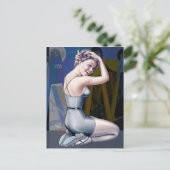 工業用背景はがき付きピンアップガール ポストカード (スタンド正面)