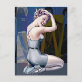 工業用背景はがき付きピンアップガール ポストカード (正面)