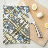工業用花モダン幾何模様 キッチンタオル (四つ折り)