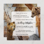 工業用花崗岩ベア結婚式招待状 招待状 (正面/裏面)