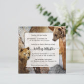 工業用花崗岩ベア結婚式招待状 招待状 (スタンド正面)