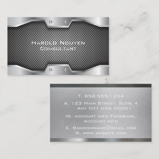 工業用金属ステンレス鋼 名刺 (正面/裏面)