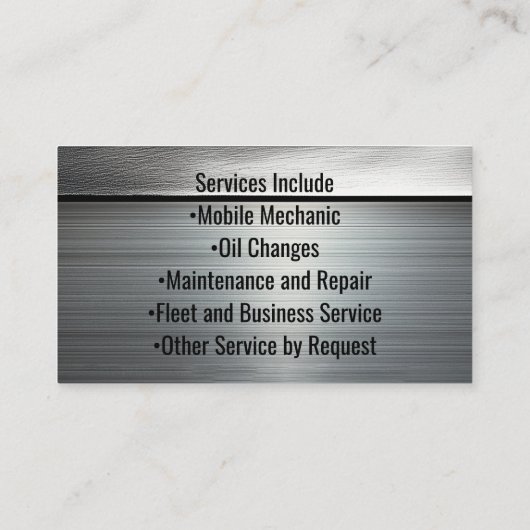 工業用金属自動車修理自動整備士溶接 名刺 (裏面)