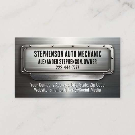 工業用金属自動車修理自動整備士溶接 名刺 (正面)