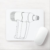 工業用電動ヒートガンのスケッチ マウスパッド (マウス)