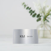 工業用 |メタリック |光沢 |シンプルミニマル 名刺 (スタンド正面)